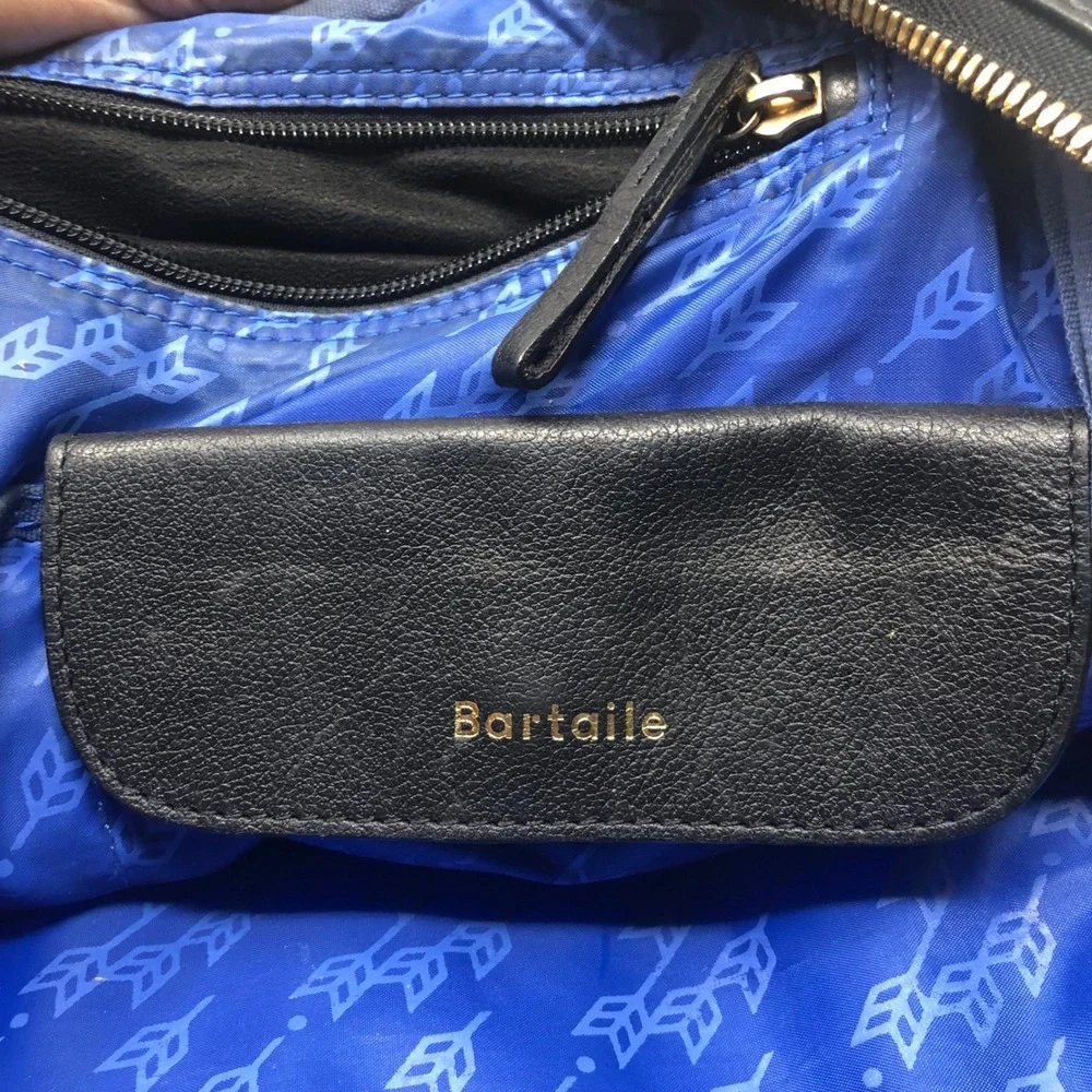 Bartaile Backpack Black Leather Convertible Gold Hardware Laptop Bag Top Handle